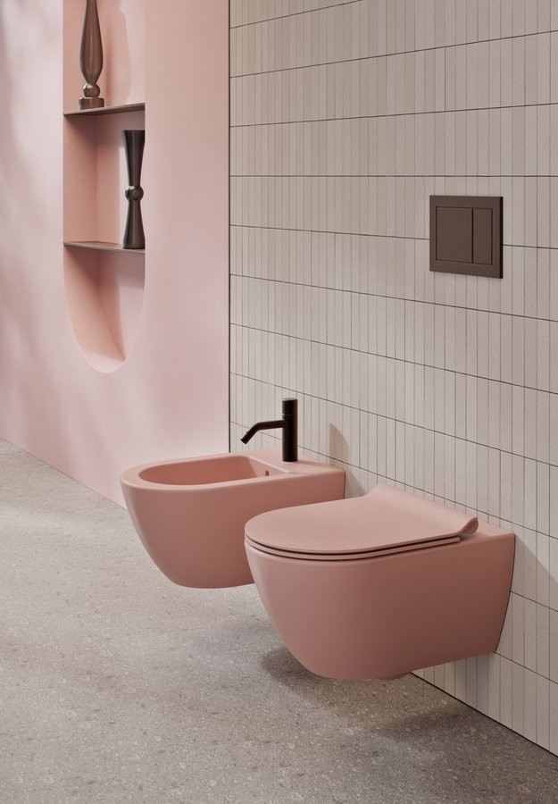 GSI - PURA závesná WC misa, Swirlflush, 36x55cm, blush dual-mat 881524