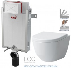 ALCADRAIN Renovmodul - předstěnový instalační systém bez tlačítka + WC LAUFEN PRO LCC RIMLESS + SEDÁTKO (AM115/1000 X LP2)