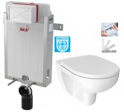 ALCADRAIN Renovmodul - predstenový inštalačný systém bez tlačidla + WC JIKA LYRA PLUS RIMLESS + SEDADLO duraplastu SLOWCLOSE (AM115/1000 X LY2)