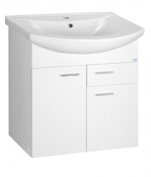 AQUALINE - ZOJA umývadlová skrinka 61,5x74x32cm, 2x dvierka, 1x zásuvka, biela (51065A)