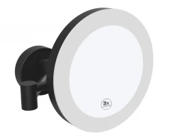 BEMETA Kozmetické zrkadlo pr. 200 mm s LED osvetlením IP44 Touch sensor - čierne 116101770 (116101770)