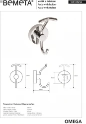 BEMETA OMEGA vešiak s držiakom (104105252)