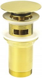 DEANTE - Click-Clack brúsená zlatá výpusť do umývadla alebo bidetu, s kovovým puzdrom - univerzálna (NHC_R10U)