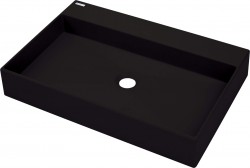 DEANTE - Correo čierna - Granitové umývadlo, na dosku - 60x40 cm (CQR_NU6S)
