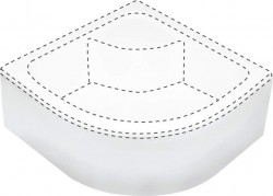 DEANTE - Deep biela - Kryt na sprchovú vaničku, polguľatý, 90x90 cm (KTD_041O)