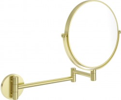 DEANTE - Okrúhle brúsené zlaté kozmetické zrkadlo, na predlžovacom ramene (ADR_R811)
