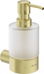 DEANTE - Okrúhly brúsený zlatý dávkovač mydla - nástenný (ADR_R421)