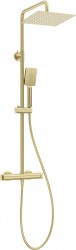 DEANTE - Sprchový stĺp, so sprchovou batériou, termostatický kartáčované zlato (NAC_R4HT)