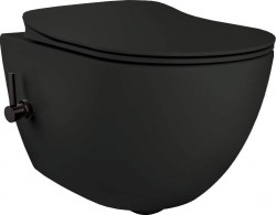 DEANTE - Záchodová misa čierna, s funkciou bidetu - s batériou (CBP_NWPW)