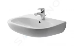 DURAVIT - D-Code Umývadlo, 600x460 mm, s prepadom, s otvorom na batériu, biela (23106000002)