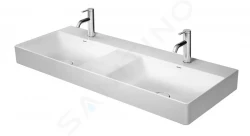 DURAVIT - DuraSquare Dvojumývadlo nábytkové, 1200x470 mm, bez prepadu, s 2 otvormi na batérie, DuraCeram, biela (2353120071)