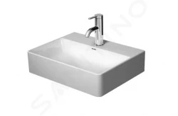 DURAVIT - DuraSquare Umývadielko, 450x350 mm, bez prepadu, s otvorom na batériu, DuraCeram, biela (0732450071)