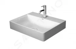 DURAVIT - DuraSquare Umývadlo, 600x470 mm, bez prepadu, s otvorom na batériu, DuraCeram, biela (2353600041)