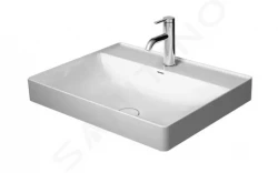 DURAVIT - DuraSquare Umývadlová misa, 600x470 mm, bez prepadu, s otvorom na batériu, DuraCeram, biela (2354600041)