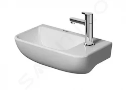 DURAVIT - ME by Starck Umývadielko, 400x220 mm, bez prepadu, s otvorom na batériu vpravo, WonderGliss, biela (07174000001)