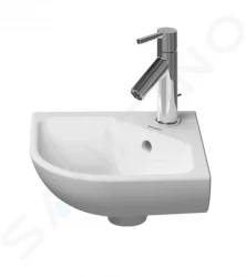 DURAVIT - ME by Starck Umývadielko rohové, 435x380 mm, s prepadom, s otvorom na batériu, biela (0722430000)