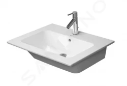 DURAVIT - ME by Starck Umývadlo nábytkové 630x490 mm, bez otvoru na batériu, s WonderGliss, alpská biela (23366300601)