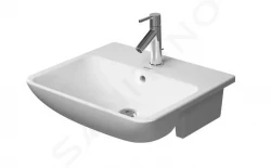 DURAVIT - ME by Starck Umývadlo zápustné 550x455 mm, s 1 otvorom na batériu, s WonderGliss, alpská biela (03785500001)