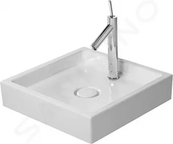 DURAVIT - Starck 1 Umývadlová misa 470x470 mm, bez prepadu, 1 otvor na batériu, WonderGliss, biela (03874700271)