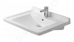 DURAVIT - Starck 3 Jednootvorové umývadlo s prepadom, 700 mm x 545 mm, biele (0309700000)