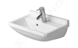 DURAVIT - Starck 3 Umývadlo 500x360 mm, s 1 otvorom na batériu, s WonderGliss, alpská biela (03005000001)