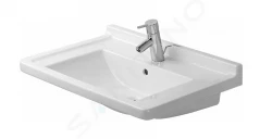 DURAVIT - Starck 3 Umývadlo, 700x490 mm, s prepadom, s otvorom na batériu, biela (0304700000)