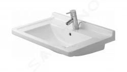 DURAVIT - Starck 3 Umývadlo nábytkové 700x490 mm, s 1 otvorom na batériu, s WonderGliss, alpská biela (03047000001)