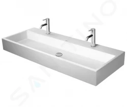 DURAVIT - Vero Air Dvojumývadlo nábytkové 1200x470 mm, bez prepadu, s otvormi na batérie, WonderGliss, biela (23501200721)