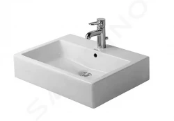 DURAVIT - Vero Umývadlo na dosku, 595x465 mm, s 1 otvorom na batériu, s WonderGliss, alpská biela (04526000001)