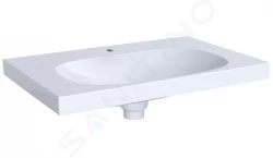 GEBERIT - Acanto Umývadlo 750x482 mm, otvor na batériu, so skrytým prepadom, s KeraTect, biela (500.630.01.8)