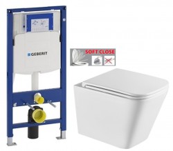 GEBERIT Duofix bez tlačidla + WC INVENA FLORINA WITH SOFT  se sedlem RIMLESS (111.300.00.5 FL1)