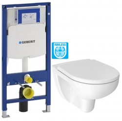 GEBERIT Duofix bez tlačítka + WC JIKA LYRA PLUS RIMLESS + SEDÁTKO DURAPLAST (111.300.00.5 LY1)