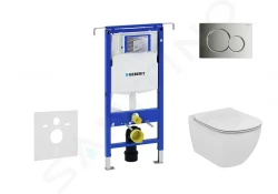 GEBERIT - Duofix Modul na závesné WC s tlačidlom Sigma01, lesklý chróm + Ideal Standard Tesi - WC a doska (111.355.00.5 NF2)