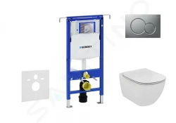 GEBERIT - Duofix Modul na závesné WC s tlačidlom Sigma01, matný chróm + Ideal Standard Tesi - WC a doska (111.355.00.5 NF3)