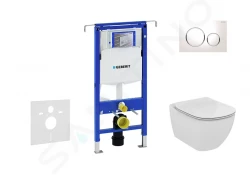 GEBERIT - Duofix Modul na závesné WC s tlačidlom Sigma20, biela/lesklý chróm + Ideal Standard Tesi - WC a doska (111.355.00.5 NF4)