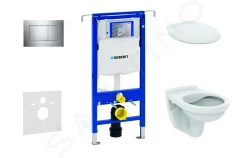 GEBERIT - Duofix Modul na závesné WC s tlačidlom Sigma30, lesklý chróm/chróm mat + Ideal Standard Quarzo - WC a doska (111.355.00.5 NR6)