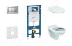 GEBERIT - Duofix Modul na závesné WC s tlačidlom Sigma30, matný chróm/chróm + Ideal Standard Quarzo - WC a doska (111.300.00.5 ND7)