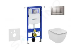 GEBERIT - Duofix Modul na závesné WC s tlačidlom Sigma30, matný chróm/chróm + Ideal Standard Tesi - WC a doska (111.355.00.5 NF7)