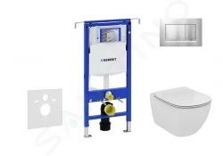 GEBERIT - Duofix Modul na závesné WC s tlačidlom Sigma30, matný chróm/chróm + Ideal Standard Tesi - WC a doska, Aquablade, SoftClose (111.355.00.5 NU7)