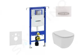 GEBERIT - Duofix Modul na závesné WC s tlačidlom Sigma50, alpská biela + Ideal Standard Tesi - WC a doska, Rimless, SoftClose (111.355.00.5 NE8)