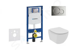 GEBERIT - Duofix Set predstenovej inštalácie, klozetu a dosky Ideal Standard Tesi, tlačidla Sigma01, Rimless, SoftClose, lesklý chróm (111.300.00.5 NE2)