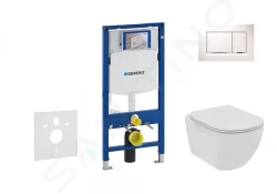 GEBERIT - Duofix Set predstenovej inštalácie, klozetu a dosky Ideal Standard Tesi, tlačidla Sigma30, Rimless, SoftClose, biela/chróm (111.300.00.5 NE5)