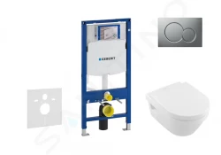 GEBERIT - Duofix Set predstenovej inštalácie, klozetu a dosky Villeroy & Boch, tlačidla Sigma01, DirectFlush, SoftClose, CeramicPlus, matný chróm (111.300.00.5 NB3)