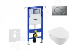 GEBERIT - Duofix Set predstenovej inštalácie, klozetu a dosky Villeroy & Boch, tlačidla Sigma01, DirectFlush, SoftClose, CeramicPlus, matný chróm (111.355.00.5 NB3)