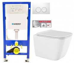 GEBERIT DuofixBasic s bielym tlačidlom DELTA21 + WC INVENA PAROS  + SEDADLO (458.103.00.1 21BI RO1)