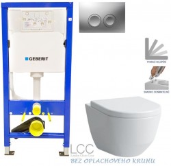 GEBERIT DuofixBasic s matným tlačidlom DELTA21 + WC LAUFEN PRO LCC RIMLESS + SEDADLO (458.103.00.1 21MA LP2)