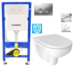 GEBERIT DuofixBasic s matným tlačítkem DELTA21 + WC JIKA LYRA PLUS RIMLESS + SEDÁTKO DURAPLAST SLOWCLOSE (458.103.00.1 21MA LY2)