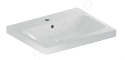 GEBERIT - iCon Umývadlo na dosku 600x480x160 mm, s prepadom, s otvorom na batériu, biela (501.847.00.1)