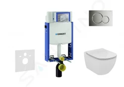 GEBERIT - Kombifix Modul na závesné WC s tlačidlom Sigma01, lesklý chróm + Ideal Standard Tesi - WC a doska (110.302.00.5 NF2)