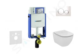 GEBERIT - Kombifix Modul na závesné WC s tlačidlom Sigma20, biela/lesklý chróm + Ideal Standard Tesi - WC a doska (110.302.00.5 NF4)